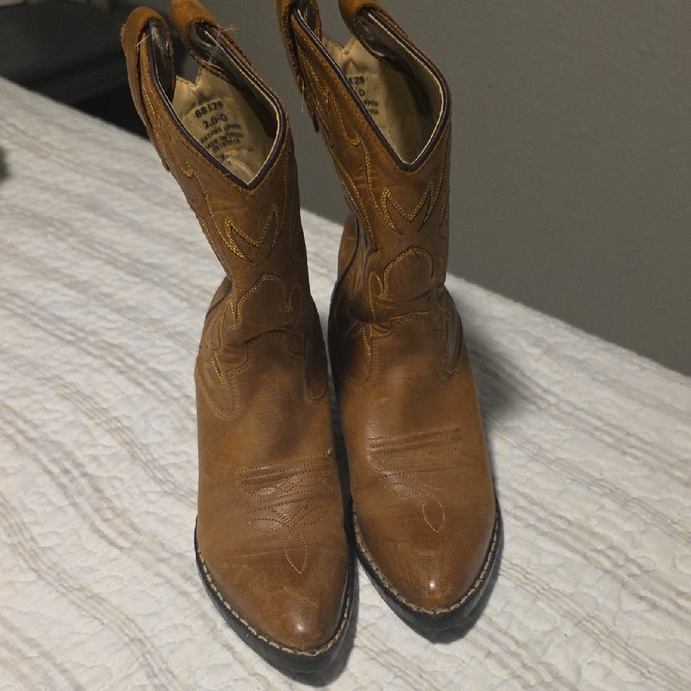 Kids Brown Leather Boots